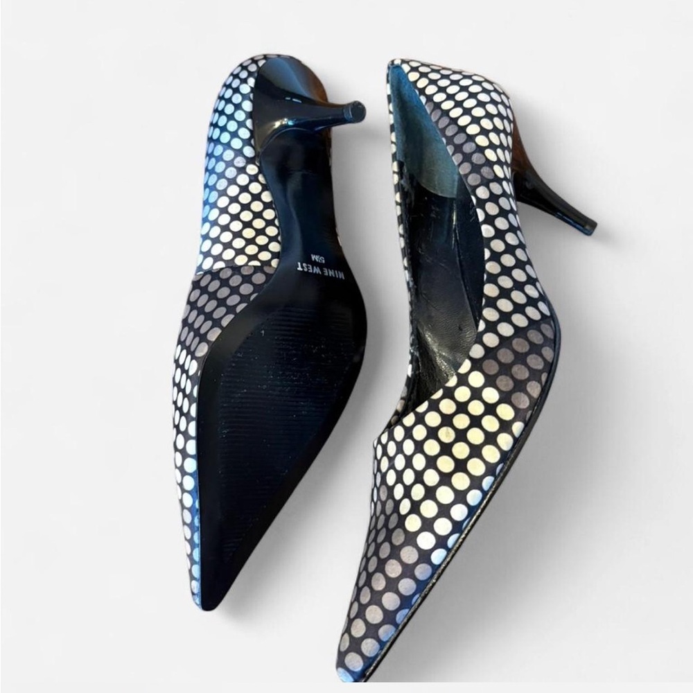 Nine West Polka Dot Pointed Kitten Heel Pumps | Retro Y2K | Size 6